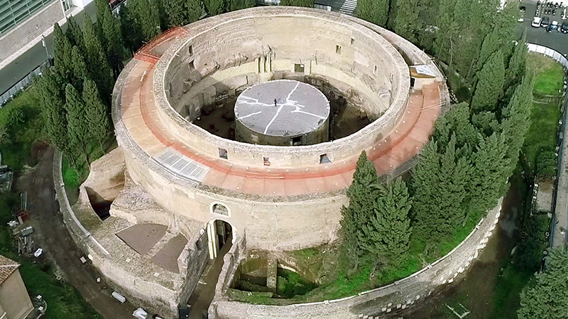 Mausoleum of Augustus from above Rome reopening March 1st 2021 From Home to Rome vacation rentals