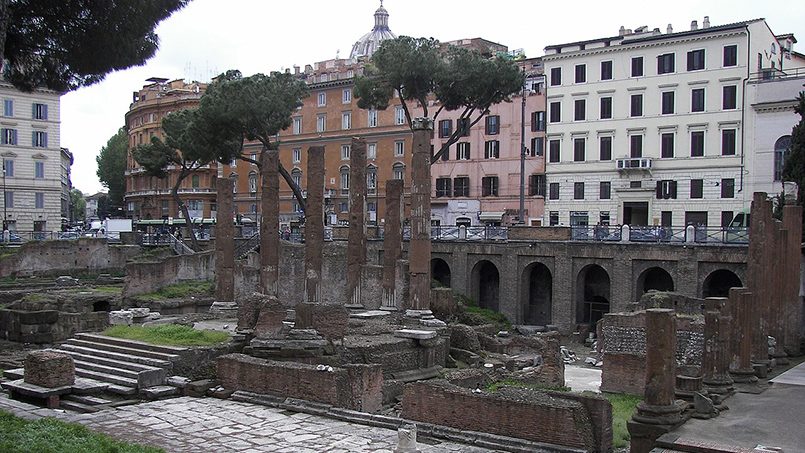 Largo di Torre Argentina Rome open to the public works ongoing