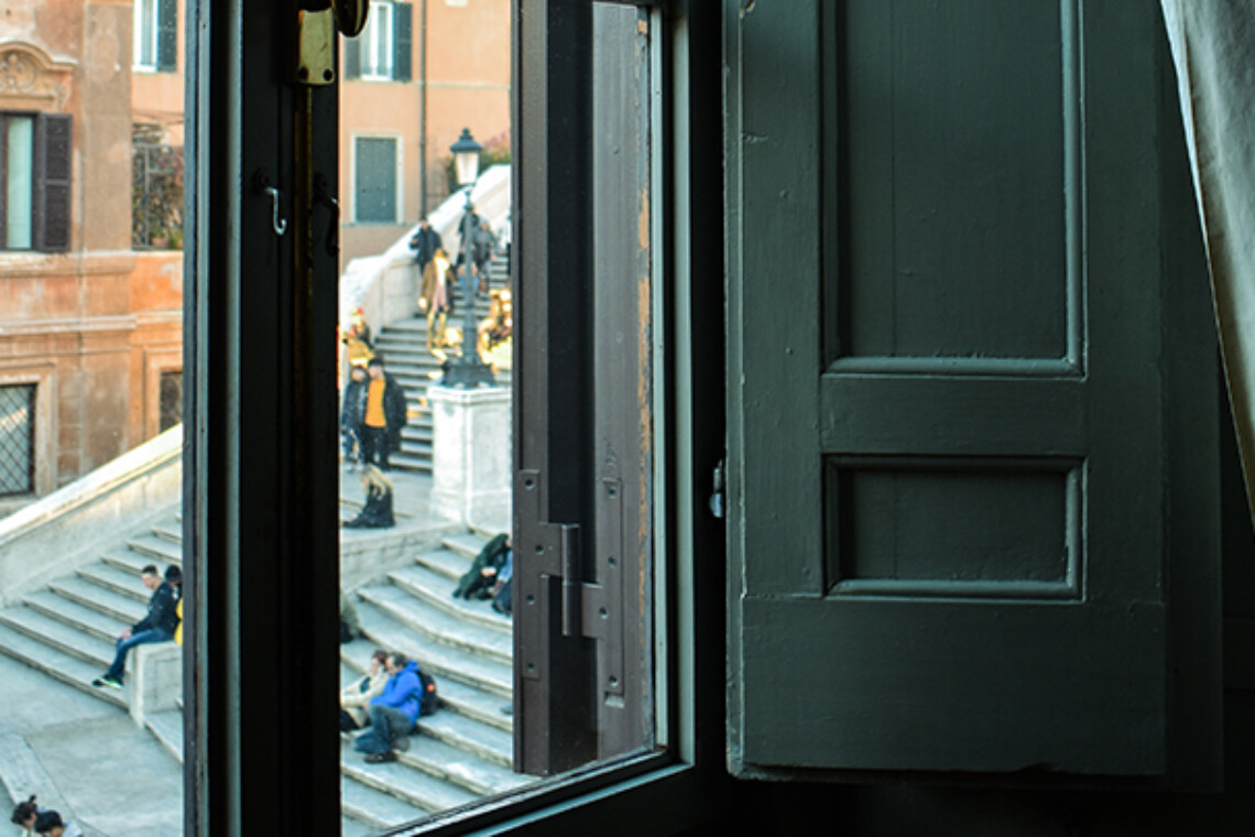 La vista da casa Keats-Shelley a Trinità dei Monti
